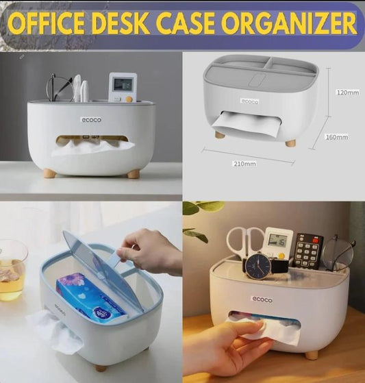 Ecoco Tissue Box With Multifunctional Storage Drawer Creative Desk Organizer For Kitchen Living Room And Office
