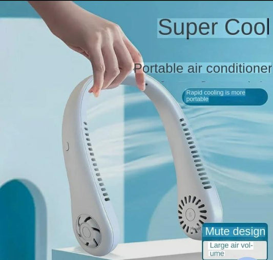 Portable Bladeless Neck Cooler – Hands-Free 360° Airflow