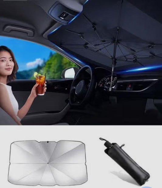 Premium Car Windshield Sun Shade Umbrella – Foldable UV Reflector & Heat Insulation Cover