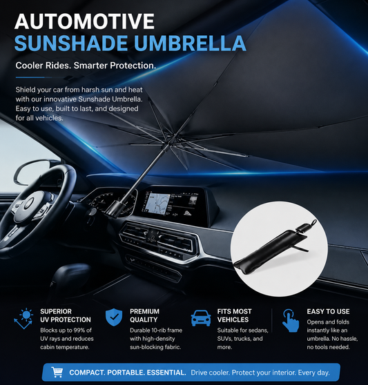 Premium Car Windshield Sun Shade Umbrella – Foldable UV Reflector & Heat Insulation Cover